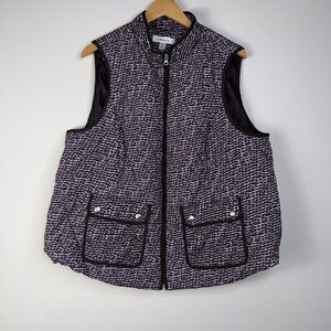 Croft & Barrow Puffer Vest Women 1X Purple Slimming
